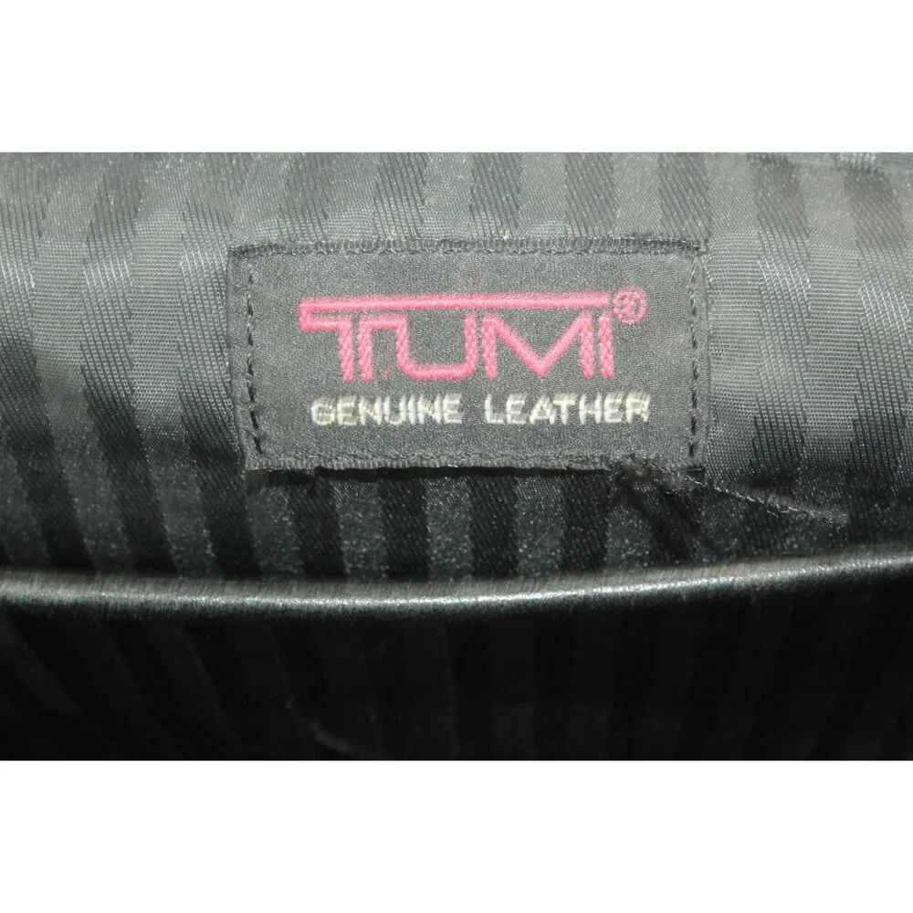 Tumi Black Genuine Leather Expandable Organizer Briefcase Laptop Bag